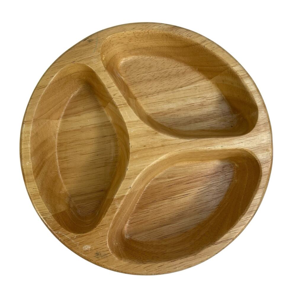 DANSK Scandanavian TEAK MCM Teak Wood Divided Candy Nut Dish Trayβ Bowl
